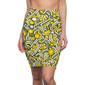Geometric Print Pencil Skirt - Bold Chic Design - DipaliZ
