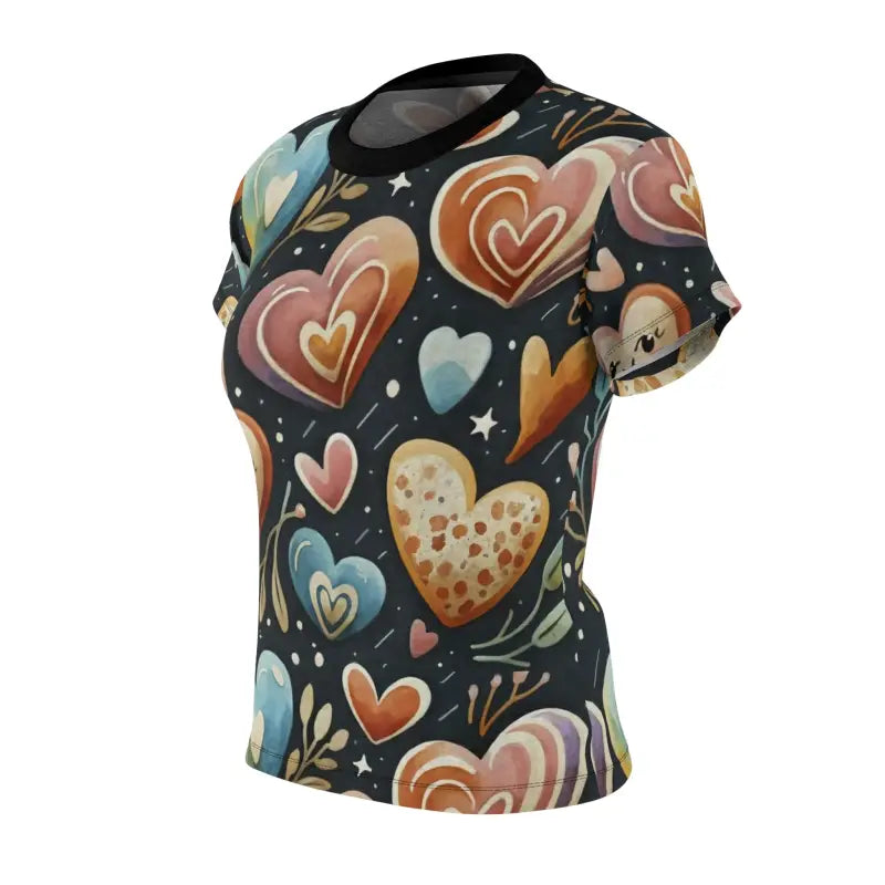 Heart Pattern Women's Sew Tee - Polyester Comfort - DipaliZ