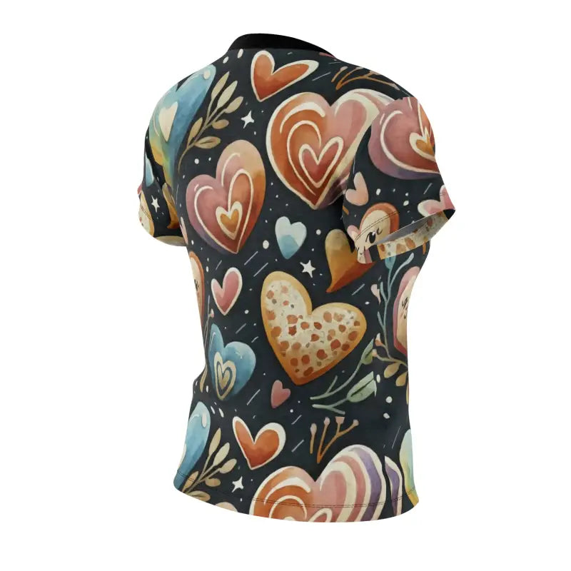 Heart Pattern Women's Sew Tee - Polyester Comfort - DipaliZ