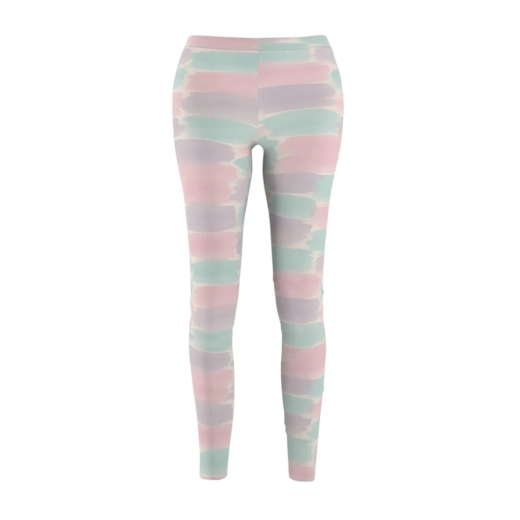 Chic Pastel Brushstroke Leggings - Trendy Activewear - DipaliZ