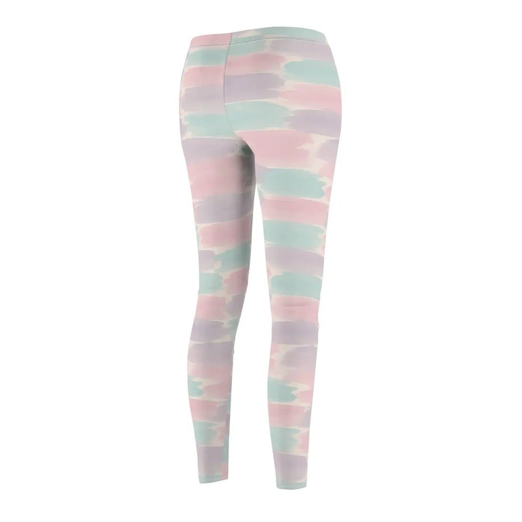 Chic Pastel Brushstroke Leggings - Trendy Activewear - DipaliZ