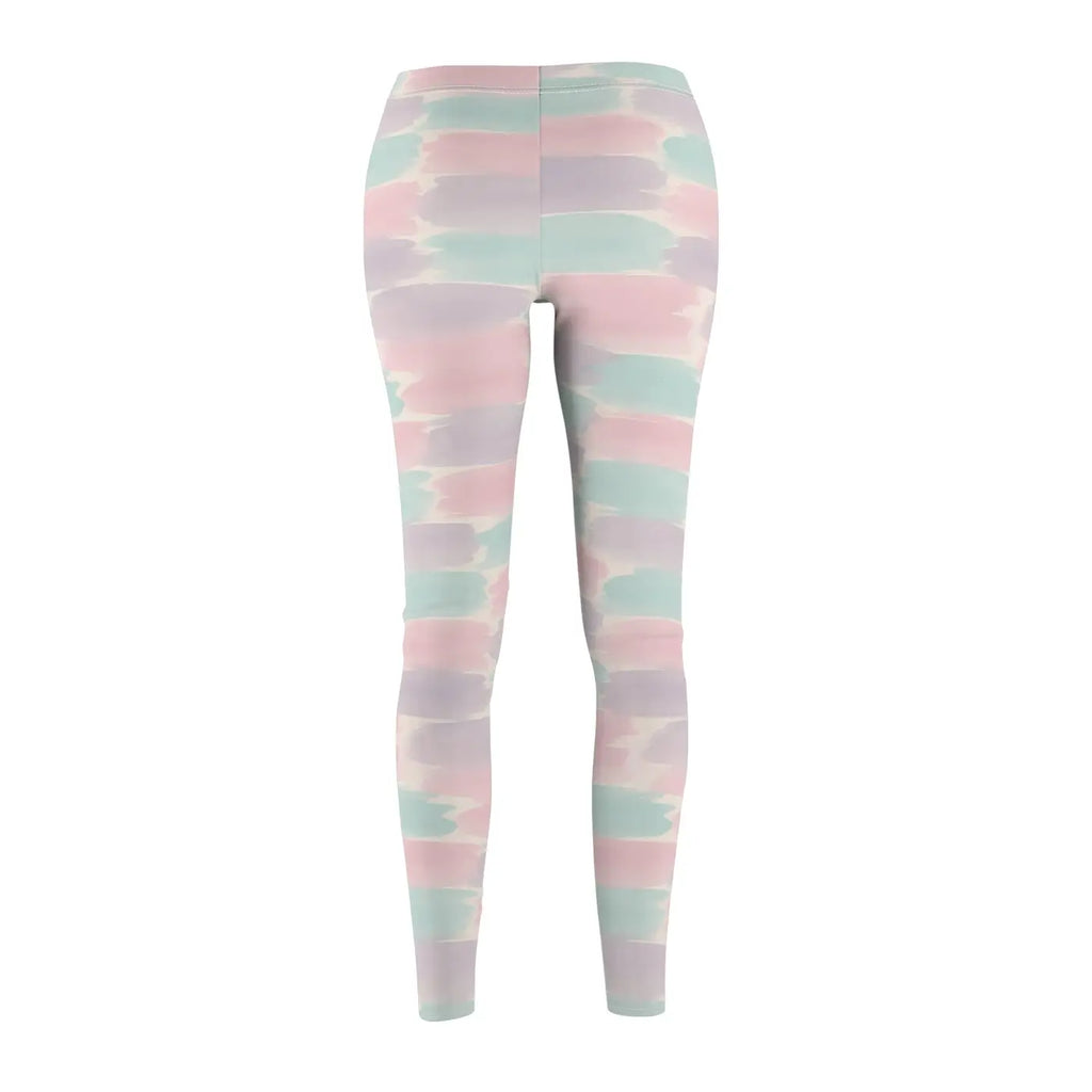 Chic Pastel Brushstroke Leggings - Trendy Activewear - DipaliZ
