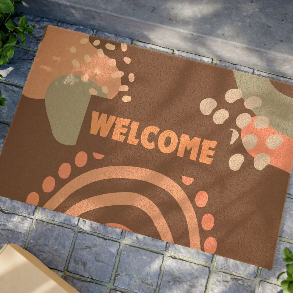 Decorative Entryway Rug - Bold Geometric Earth Tones - DipaliZ
