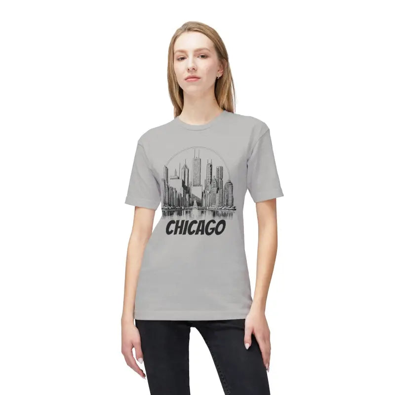 Chicago City Skyline Cotton Tee - Urban Style Statement - DipaliZ