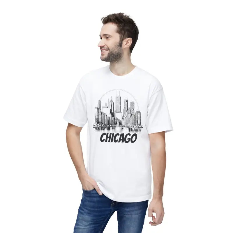 Chicago City Skyline Cotton Tee - Urban Style Statement - DipaliZ