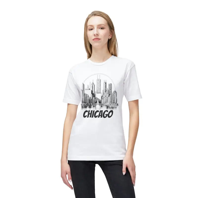 Chicago City Skyline Cotton Tee - Urban Style Statement - DipaliZ