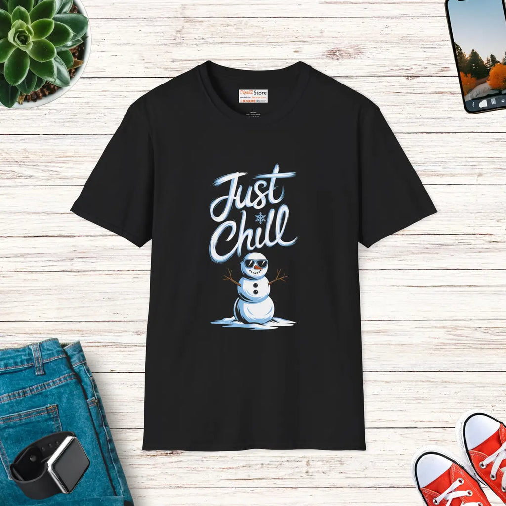 Chill Snowman Unisex Softstyle Tee - Ring-Spun Cotton - DipaliZ