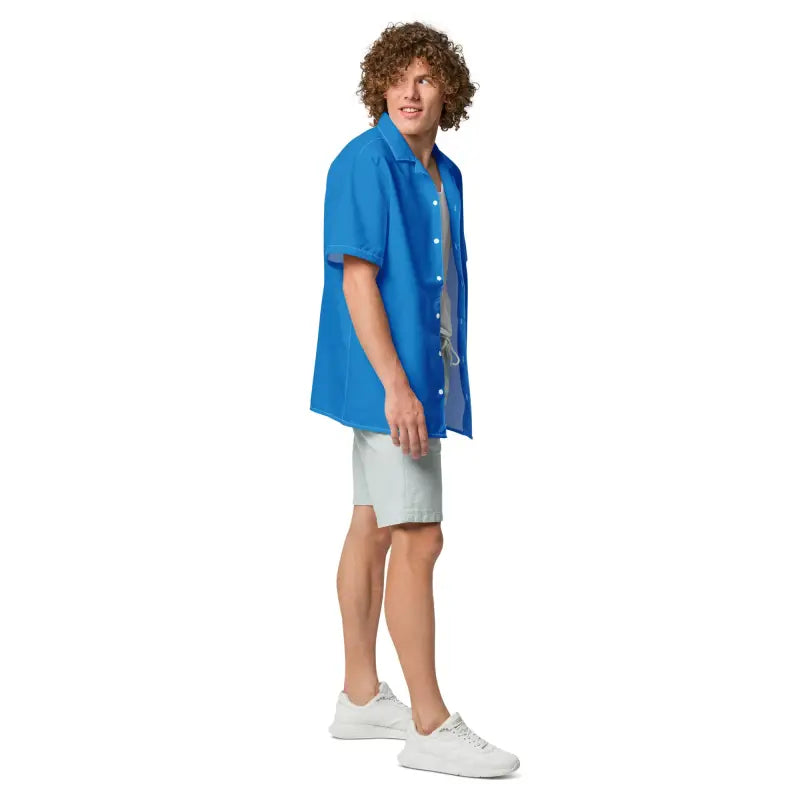 Blue Button Shirt - Moisture Wicking Monkey Pocket - DipaliZ