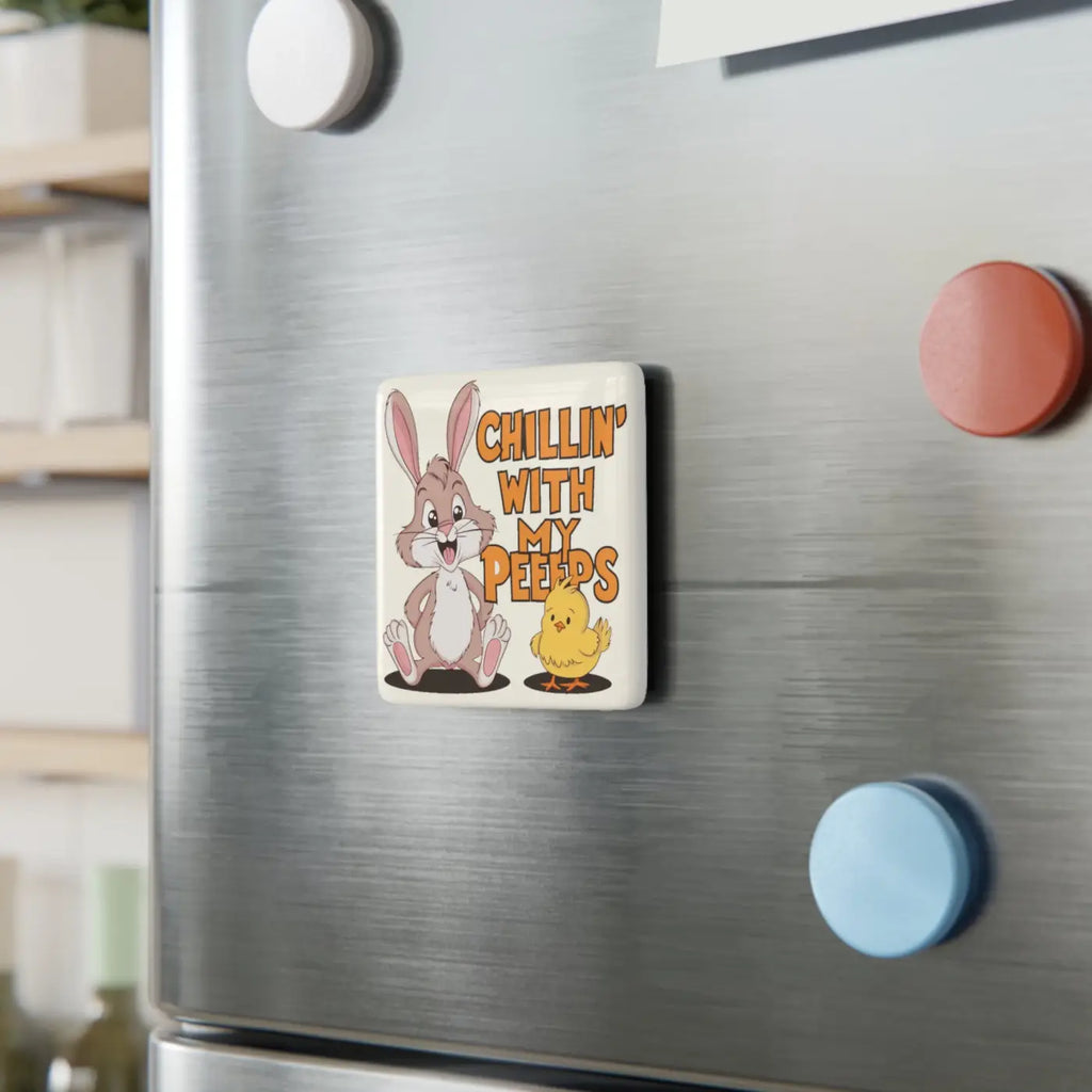 Easter Porcelain Magnet - Glossy Finish Peeps Design - DipaliZ