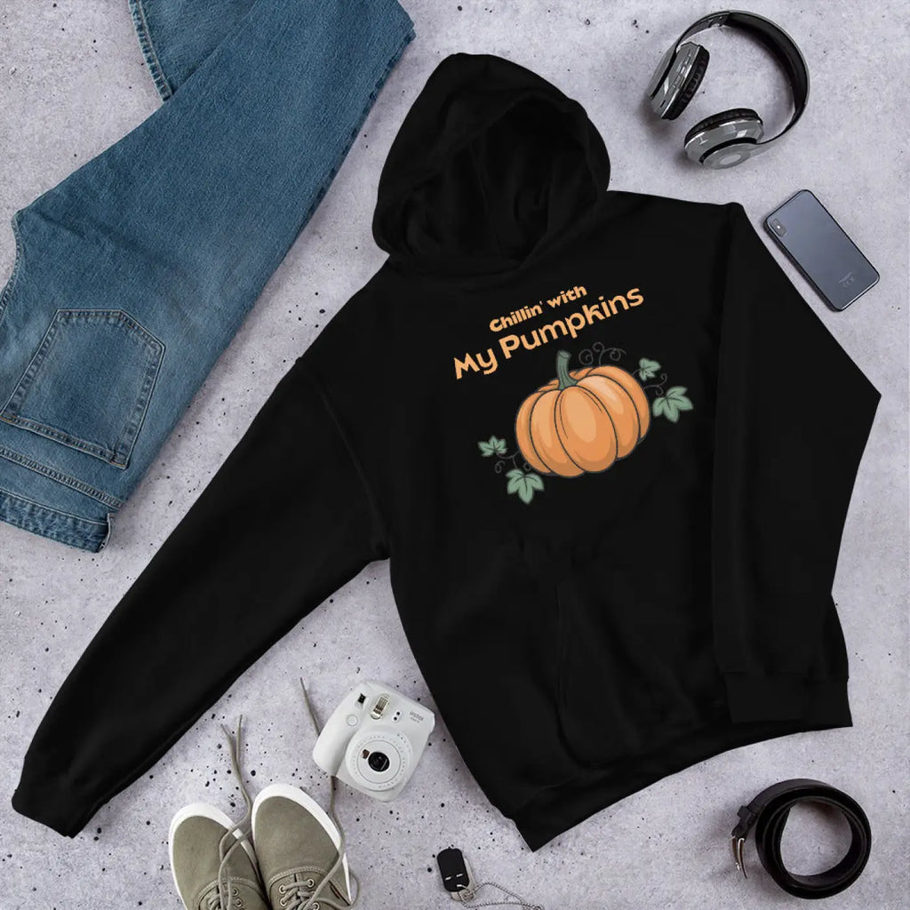 Chillin Pumpkins Unisex Hoodie - UltraCozy Fall Warmth - DipaliZ