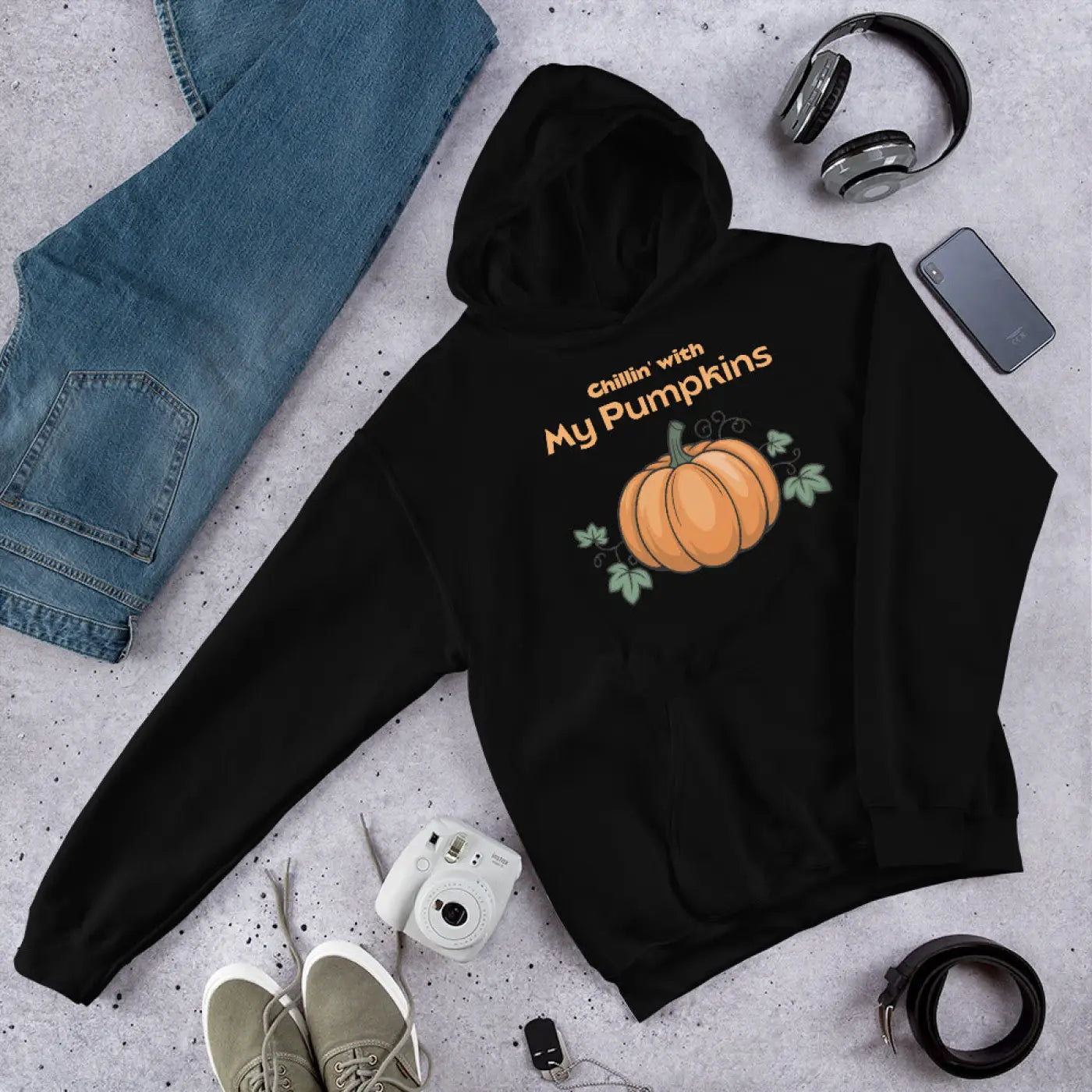 Chillin Pumpkins Unisex Hoodie - UltraCozy Fall Warmth - DipaliZ