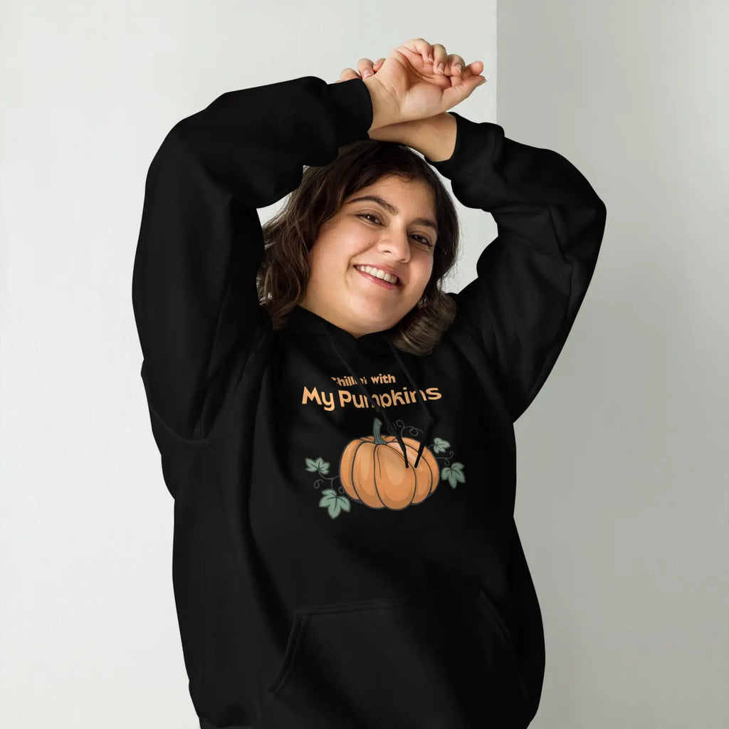 Chillin Pumpkins Unisex Hoodie - UltraCozy Fall Warmth - DipaliZ
