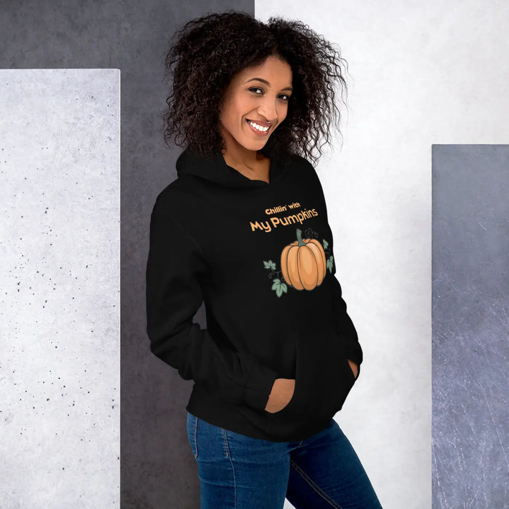 Chillin Pumpkins Unisex Hoodie - UltraCozy Fall Warmth - DipaliZ