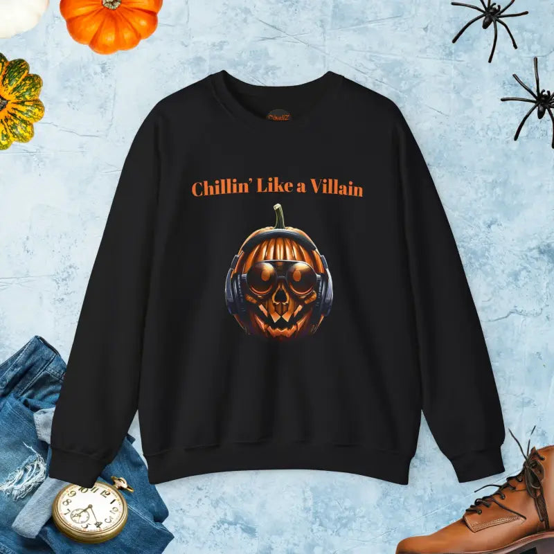 Villain Jack O Lantern Heavy Blend Crewneck - Halloween - DipaliZ