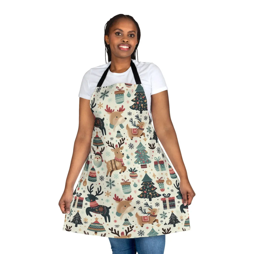 Festive Apron - Tie-Back Closure for Holiday Cooking - DipaliZ