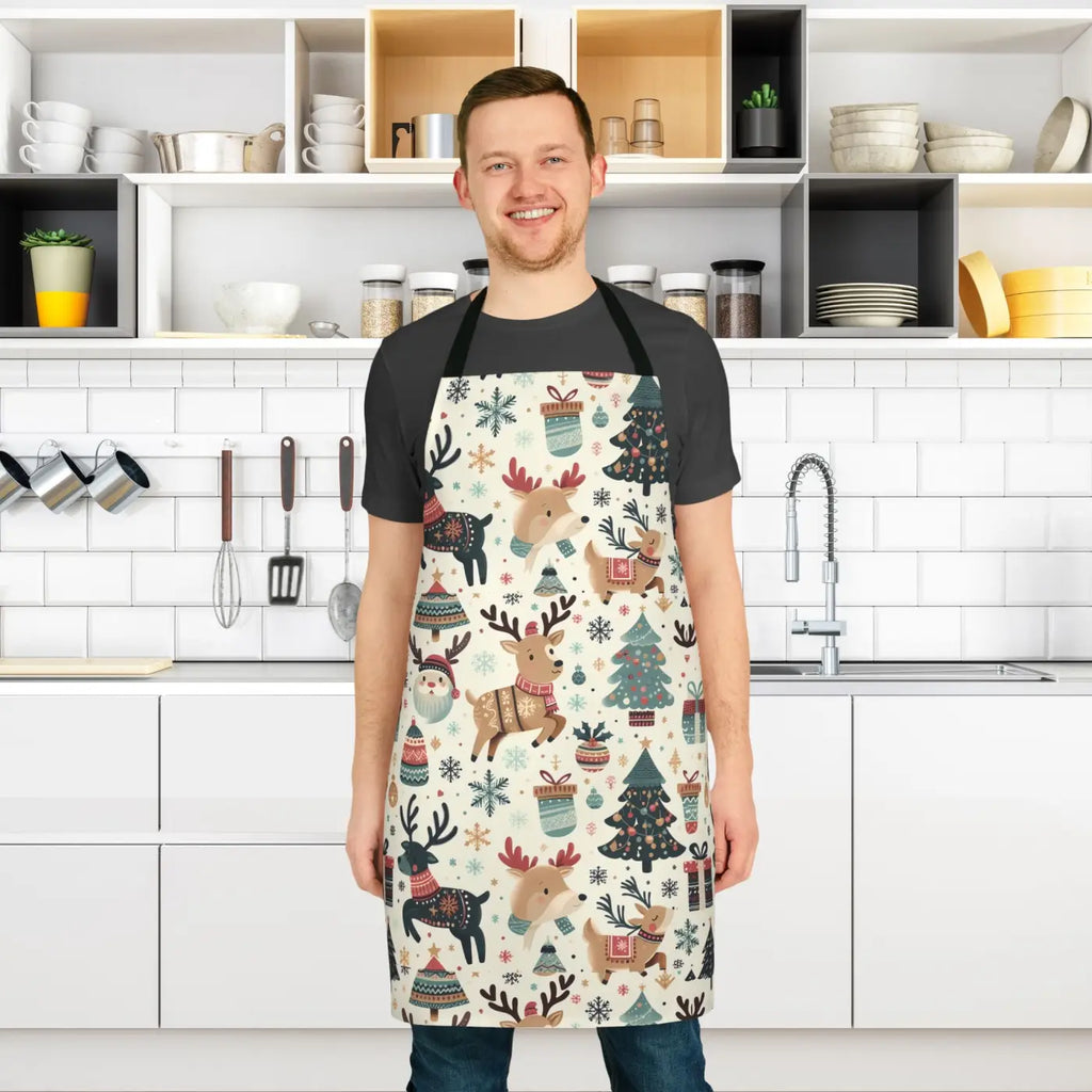 Festive Apron - Tie-Back Closure for Holiday Cooking - DipaliZ