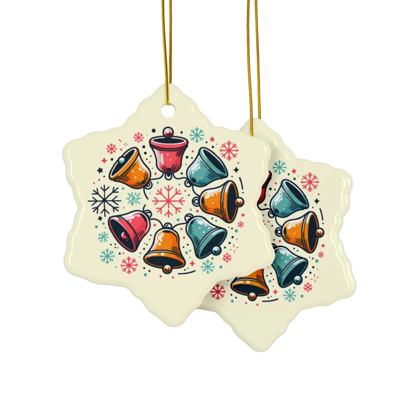Festive Christmas Bells - Stylish Shapes Ceramic Set - DipaliZ