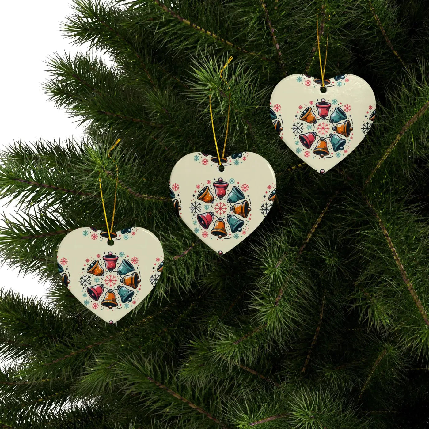 Festive Christmas Bells - Stylish Shapes Ceramic Set - DipaliZ
