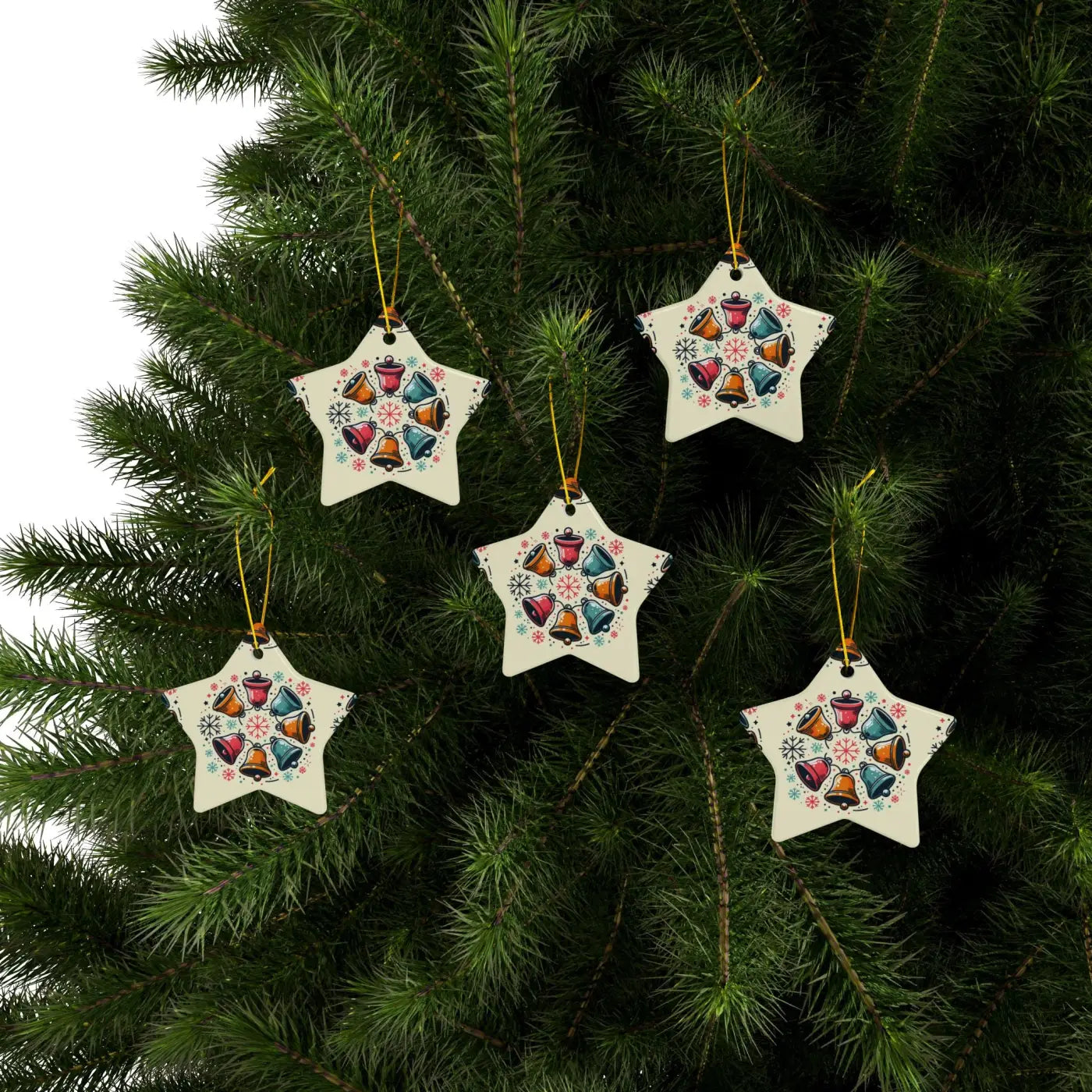 Festive Christmas Bells - Stylish Shapes Ceramic Set - DipaliZ