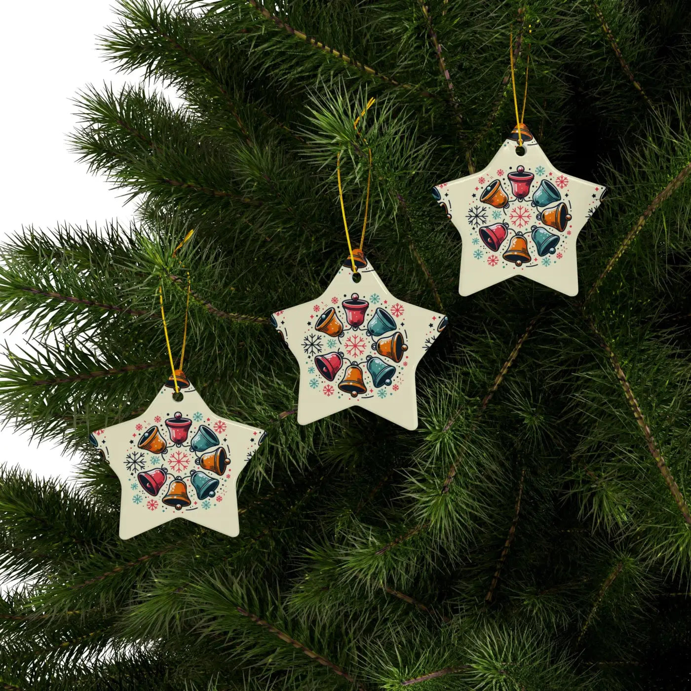 Festive Christmas Bells - Stylish Shapes Ceramic Set - DipaliZ