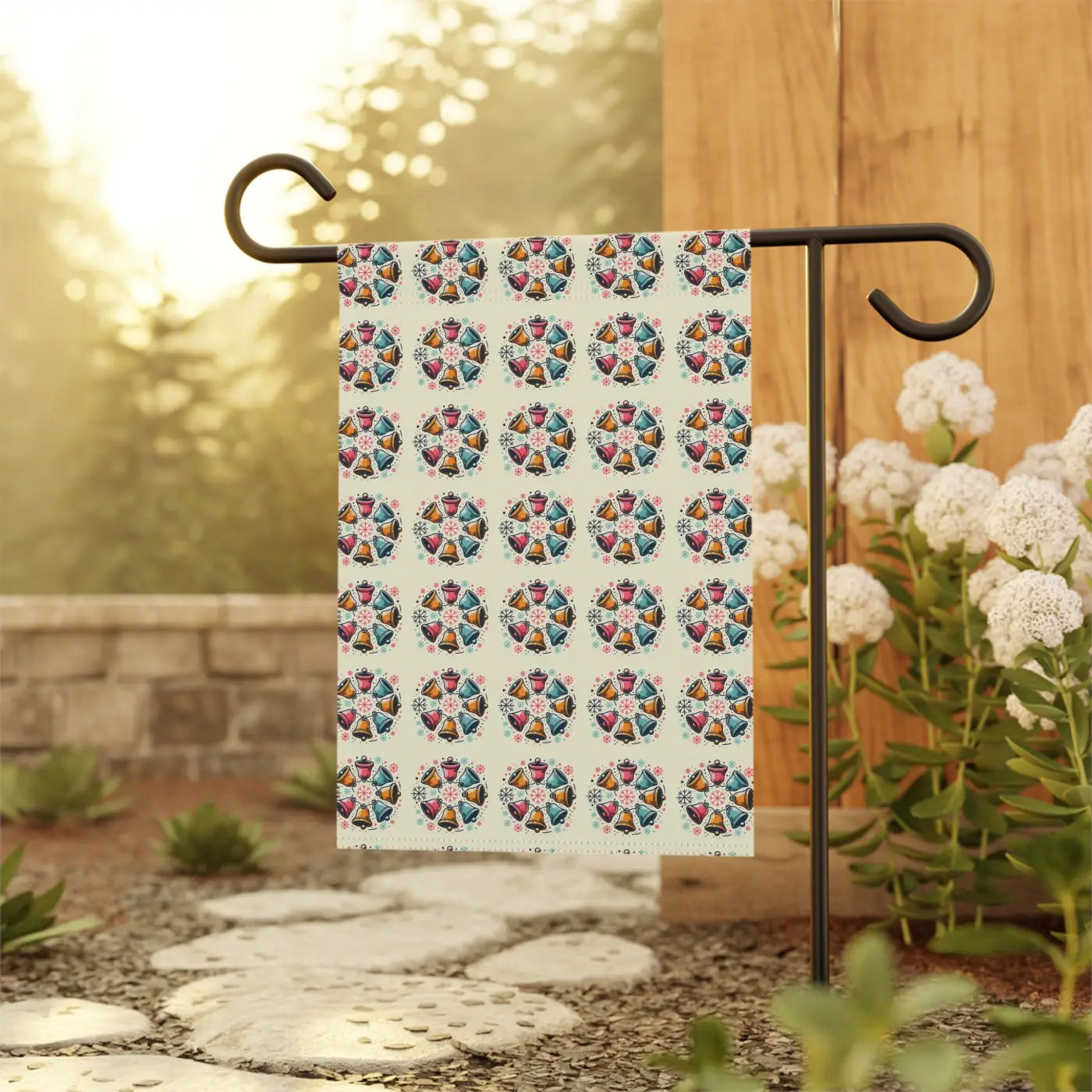 Christmas Bells House Banner - Durable Poly Poplin Canvas - DipaliZ