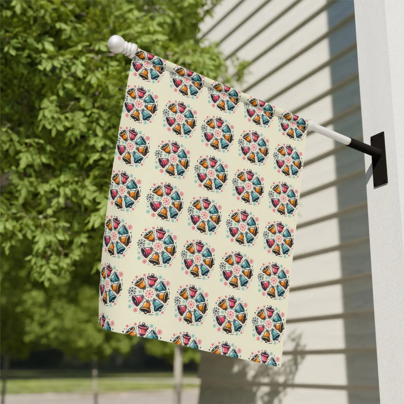Christmas Bells House Banner - Durable Poly Poplin Canvas - DipaliZ