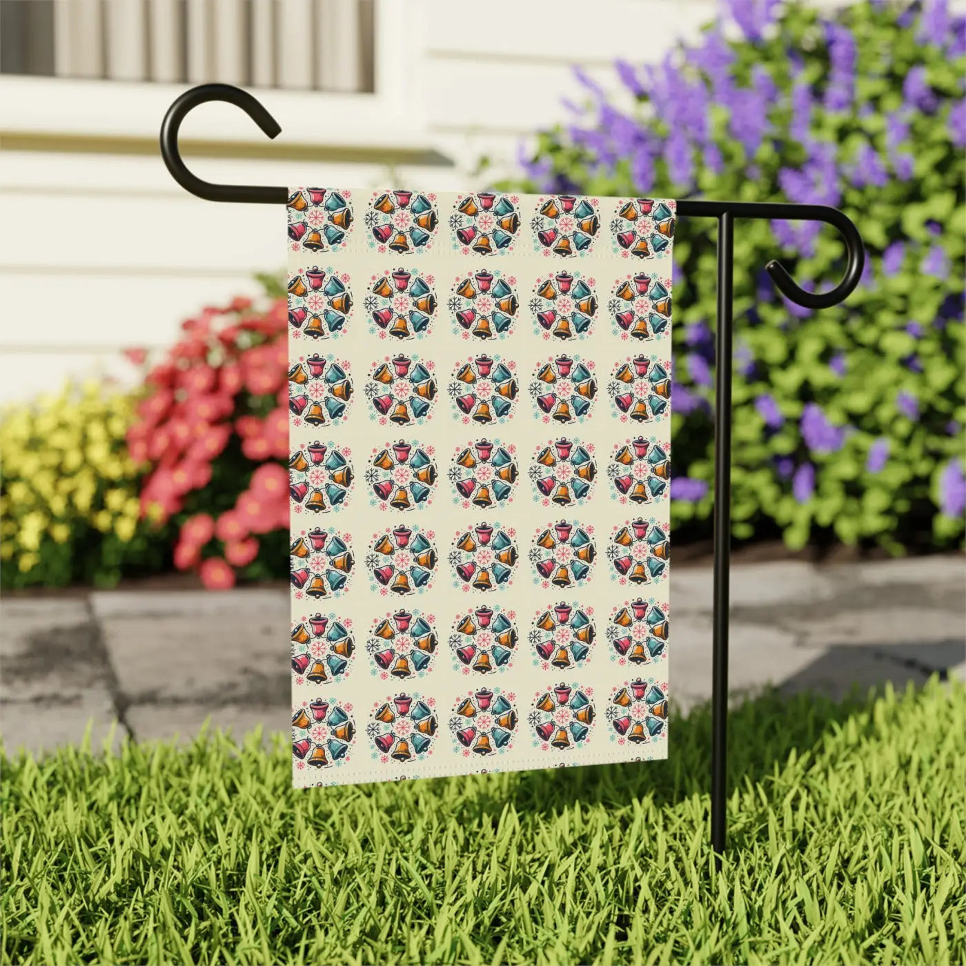 Christmas Bells House Banner - Durable Poly Poplin Canvas - DipaliZ