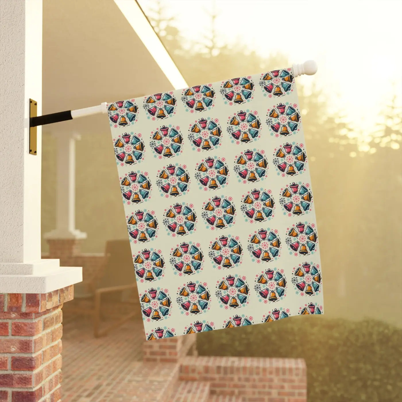 Christmas Bells House Banner - Durable Poly Poplin Canvas - DipaliZ
