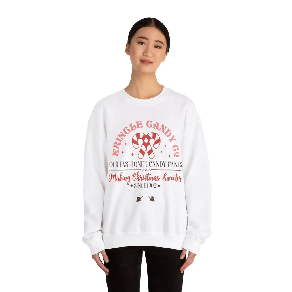 Candy Cane Christmas Sweatshirt - Festive Holiday Wear - DipaliZ