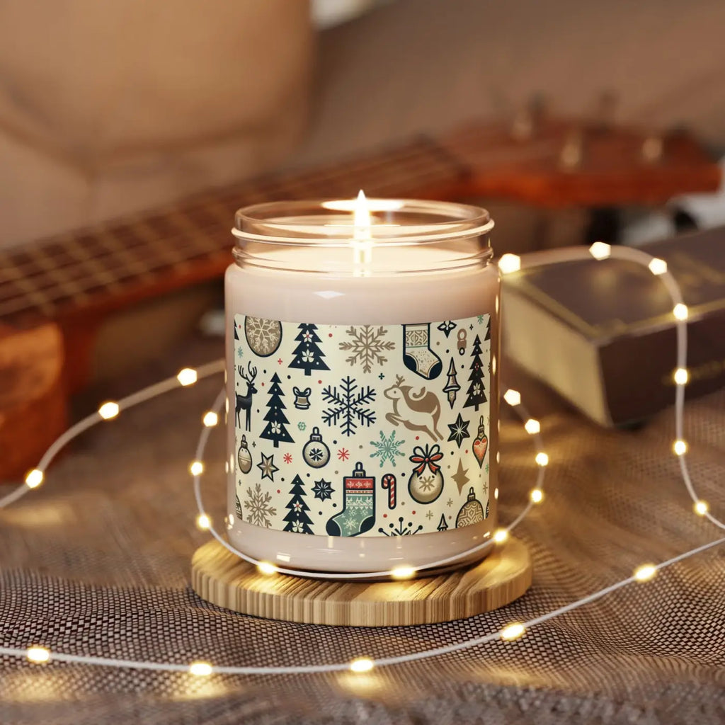 Christmas Cheer Scented Candle - Cozy Holiday Natural Soy Wax - DipaliZ