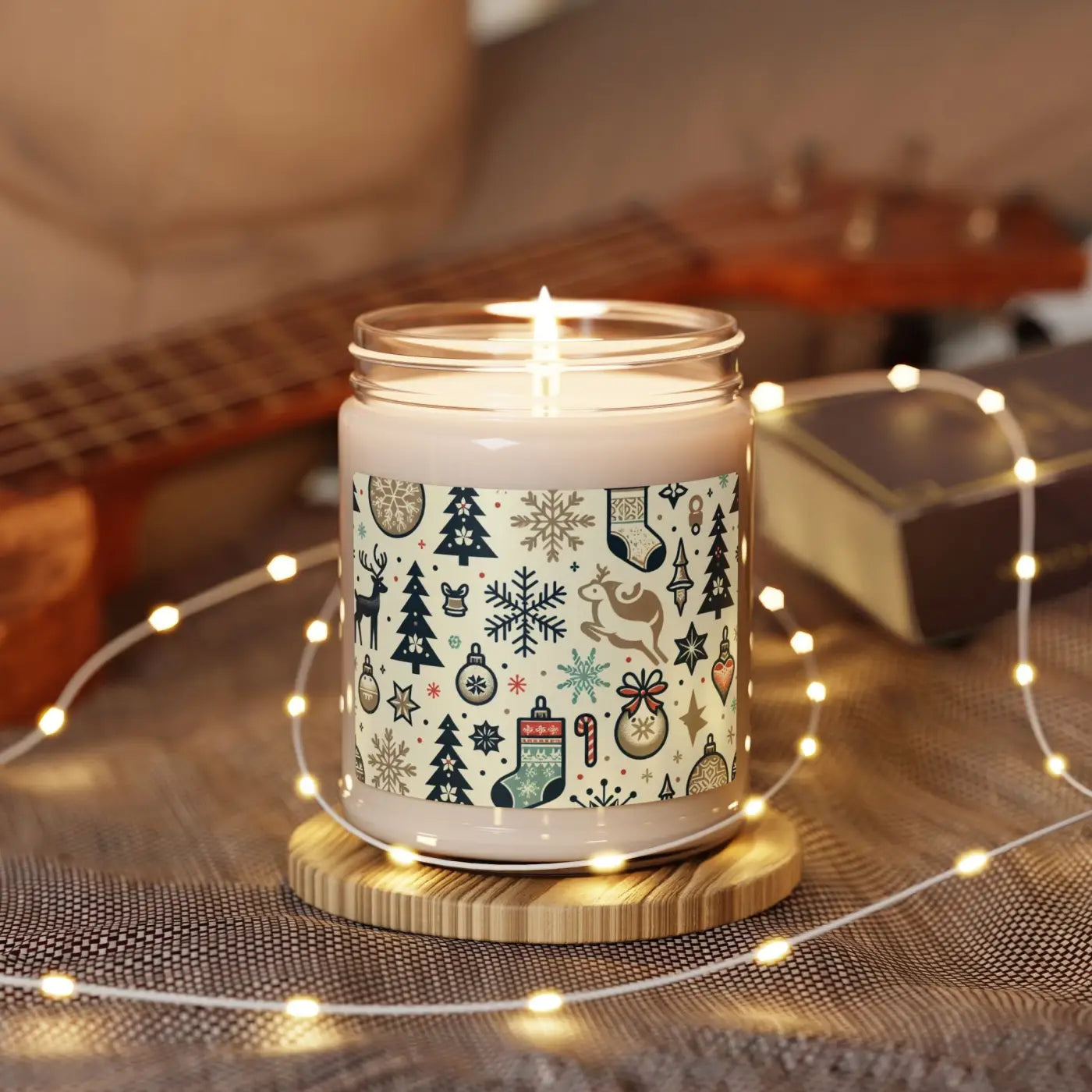 Christmas Cheer Scented Candle - Cozy Holiday Natural Soy Wax - DipaliZ