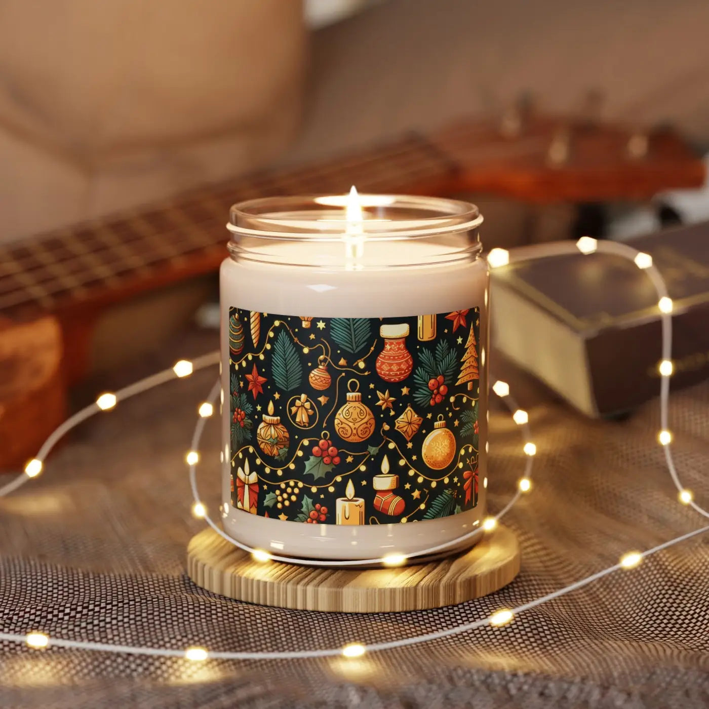 Scented Soy Candle - Holiday Magic Natural Wax - DipaliZ