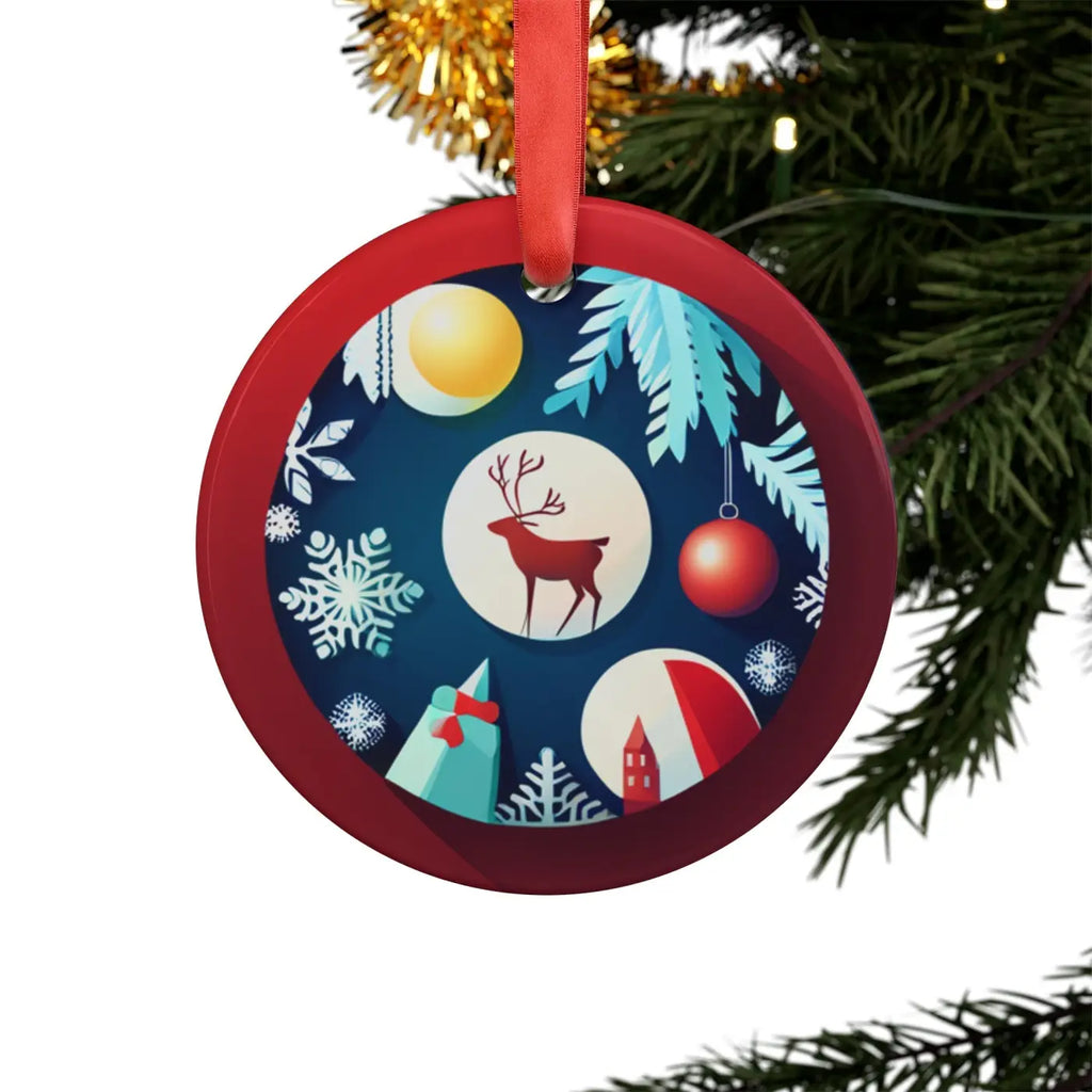 Glowing Acrylic Ornament - Christmas Decorations Winter Scene - DipaliZ