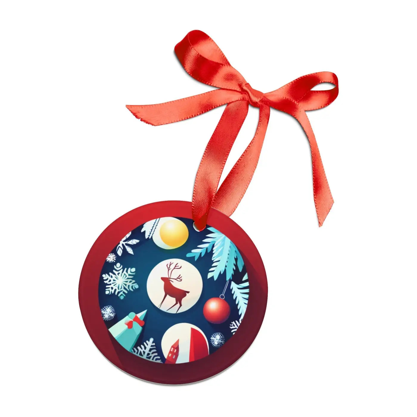 Glowing Acrylic Ornament - Christmas Decorations Winter Scene - DipaliZ
