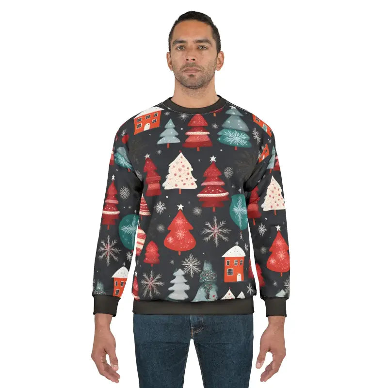 Custom Cut Unisex Sweatshirt - Christmas Ready Style - DipaliZ