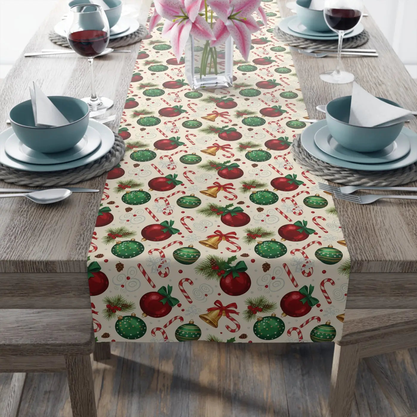 Farmhouse Gingerbread Twill Table Runner - Slightly Muted - DipaliZ