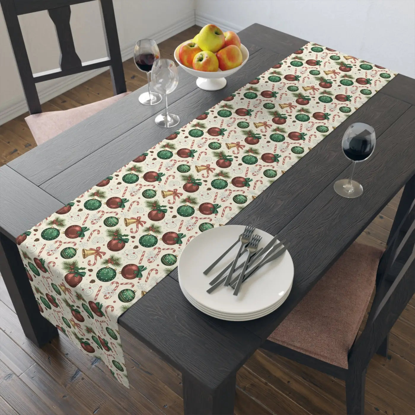 Farmhouse Gingerbread Twill Table Runner - Slightly Muted - DipaliZ