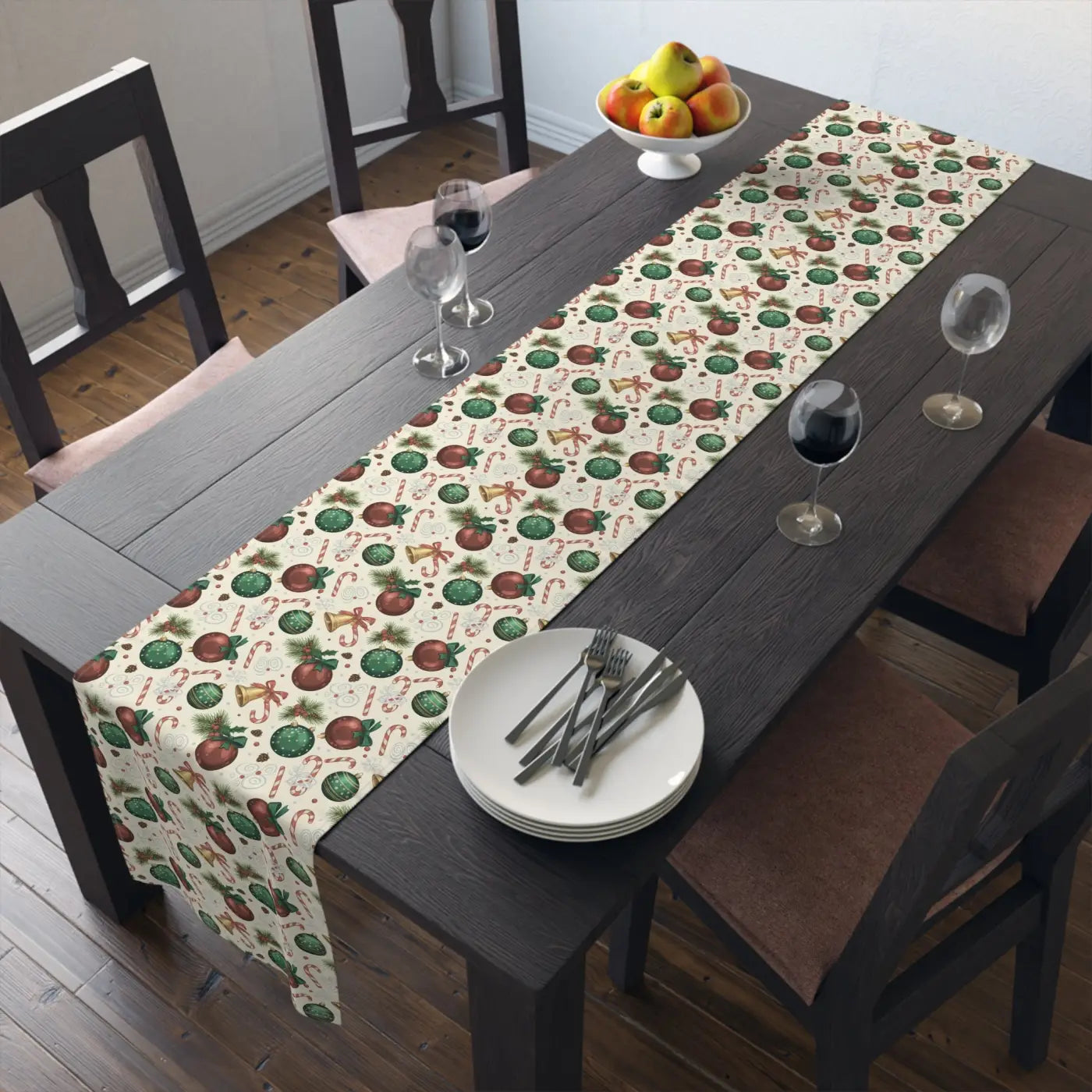 Farmhouse Gingerbread Twill Table Runner - Slightly Muted - DipaliZ