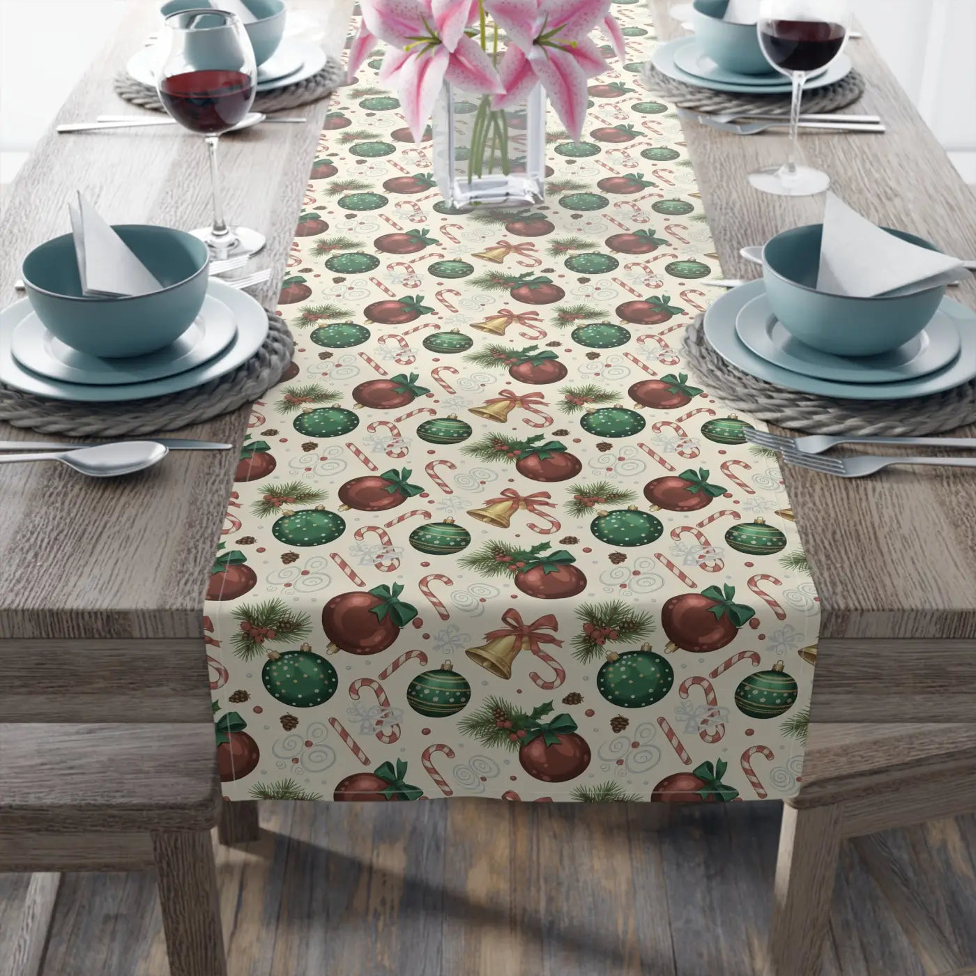 Farmhouse Gingerbread Twill Table Runner - Slightly Muted - DipaliZ