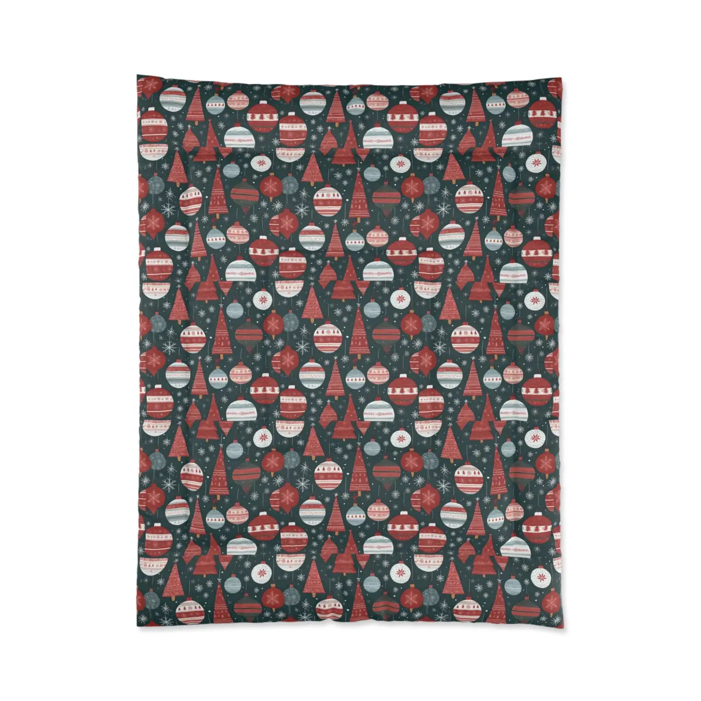 Christmas Comforter - Festive Ornament Polyester Print - DipaliZ