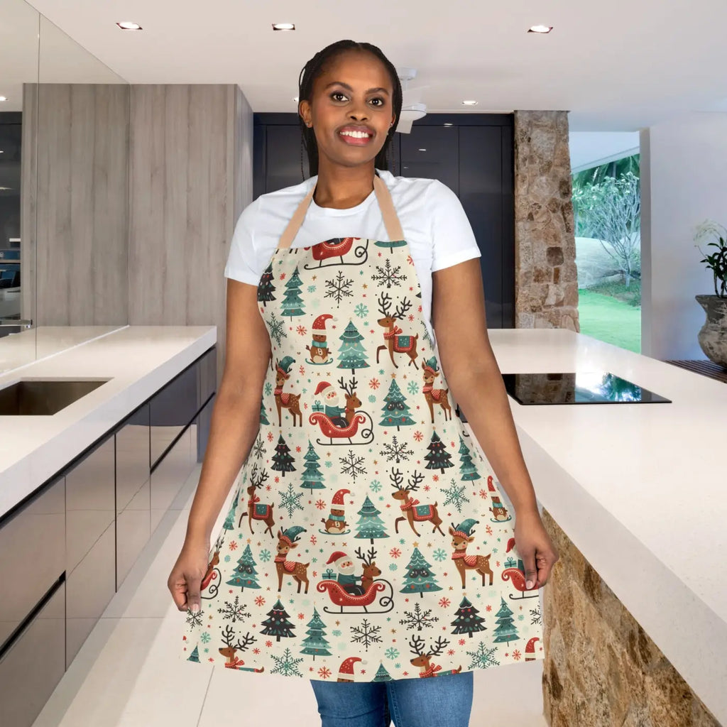 Festive Christmas Apron - Holiday Gathering Essential - DipaliZ