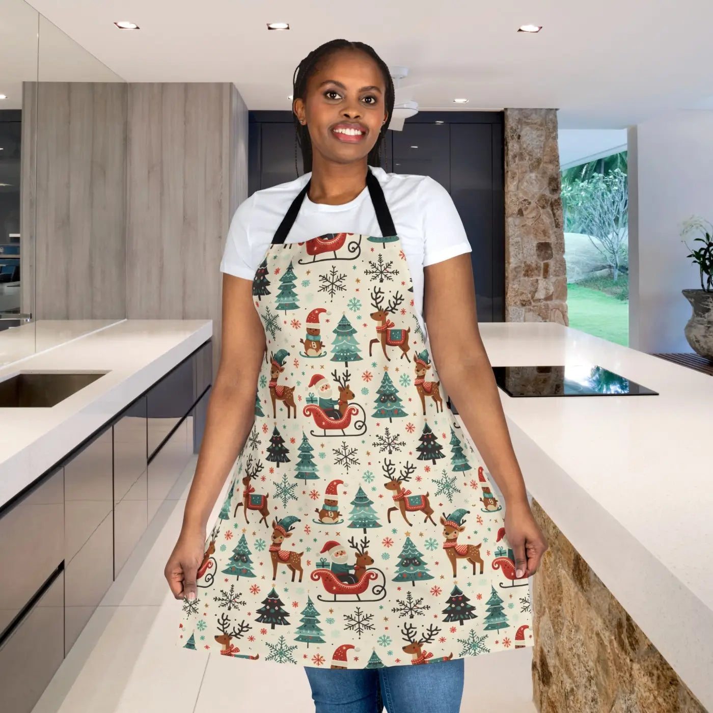 Festive Christmas Apron - Holiday Gathering Essential - DipaliZ
