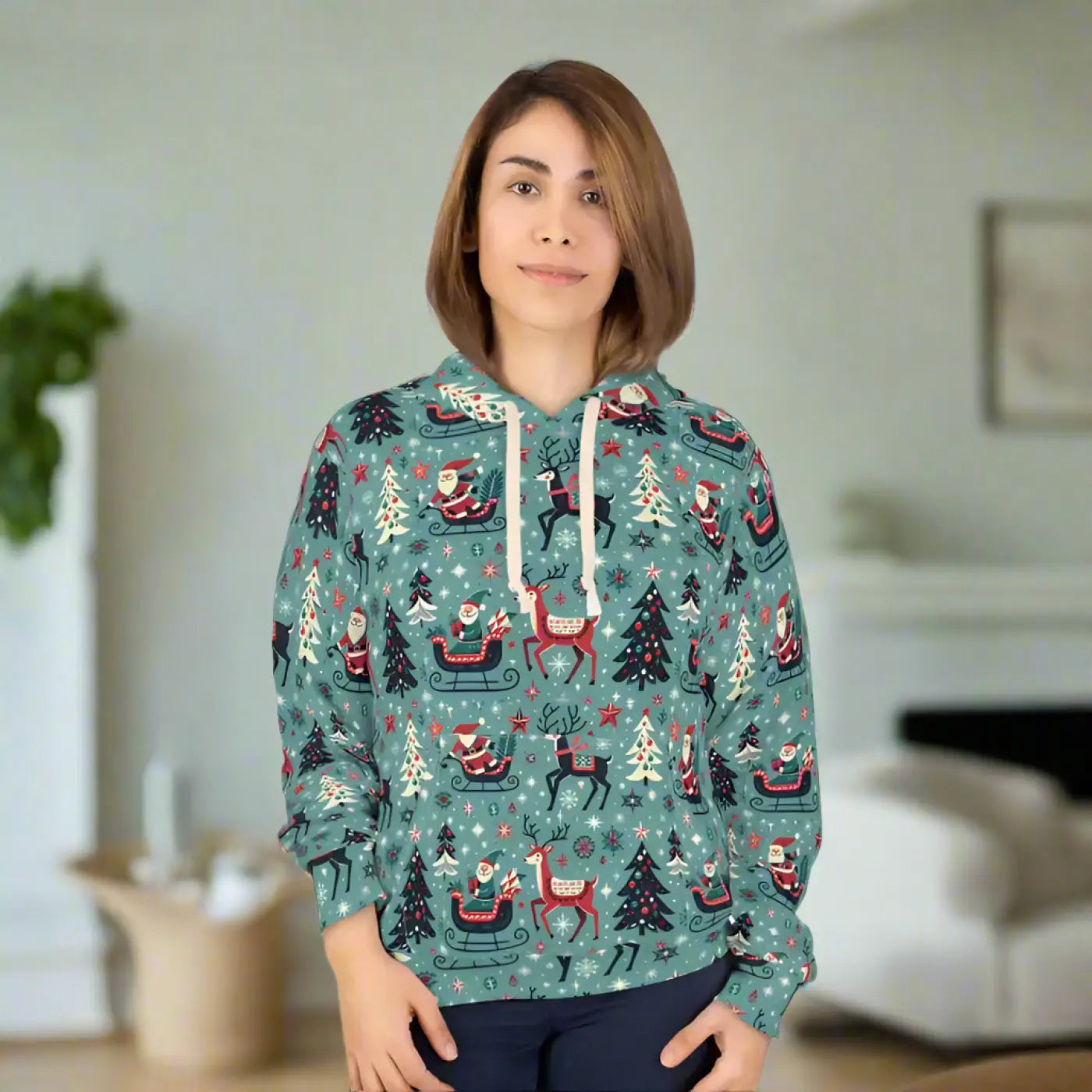 Festive Flair Unisex Pullover - Christmas Pattern Hoodie - DipaliZ
