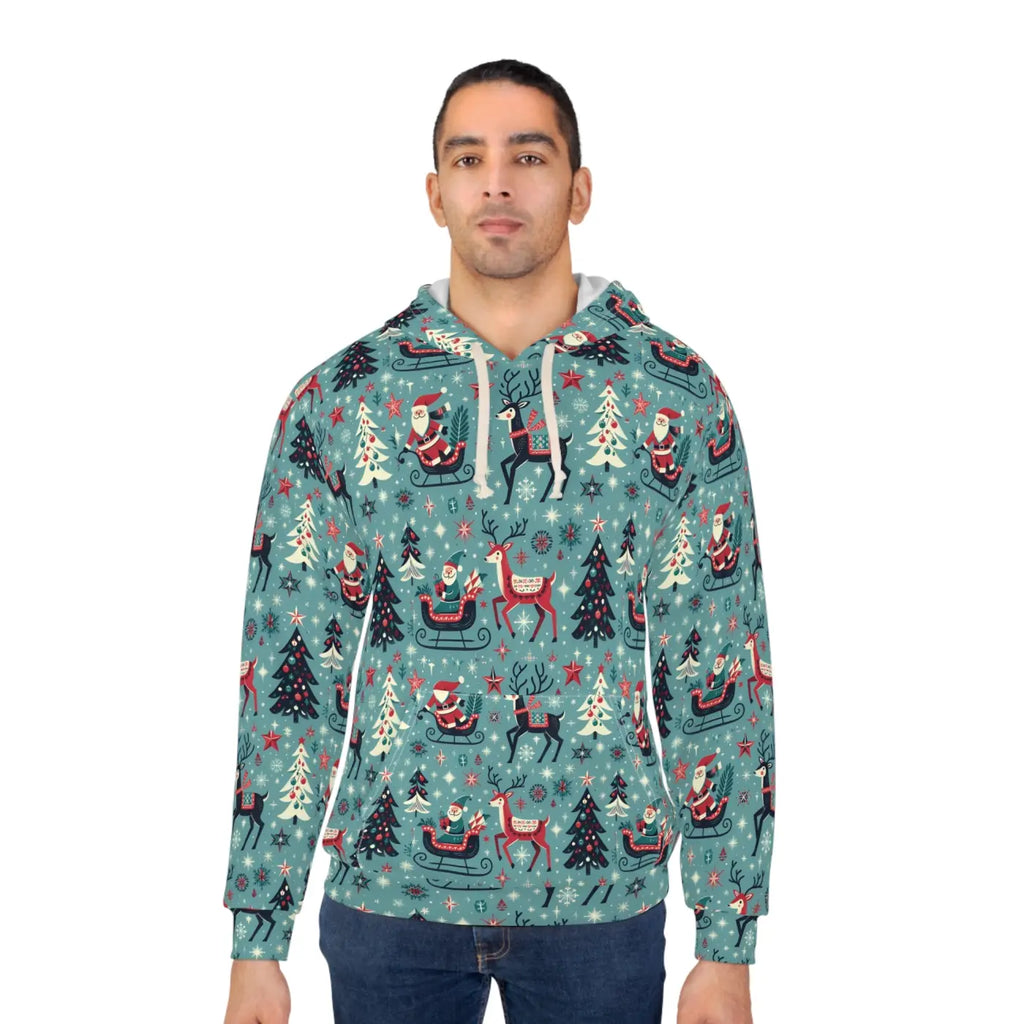 Festive Flair Unisex Pullover - Christmas Pattern Hoodie - DipaliZ