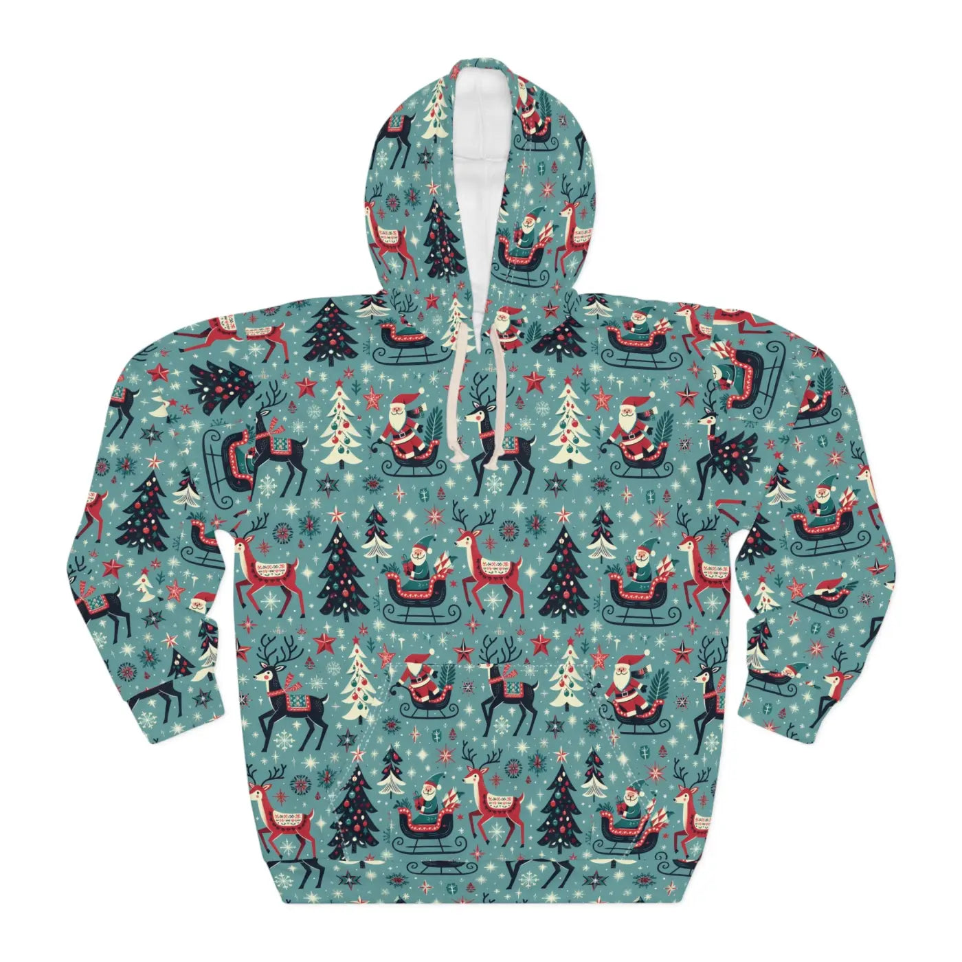 Festive Flair Unisex Pullover - Christmas Pattern Hoodie - DipaliZ
