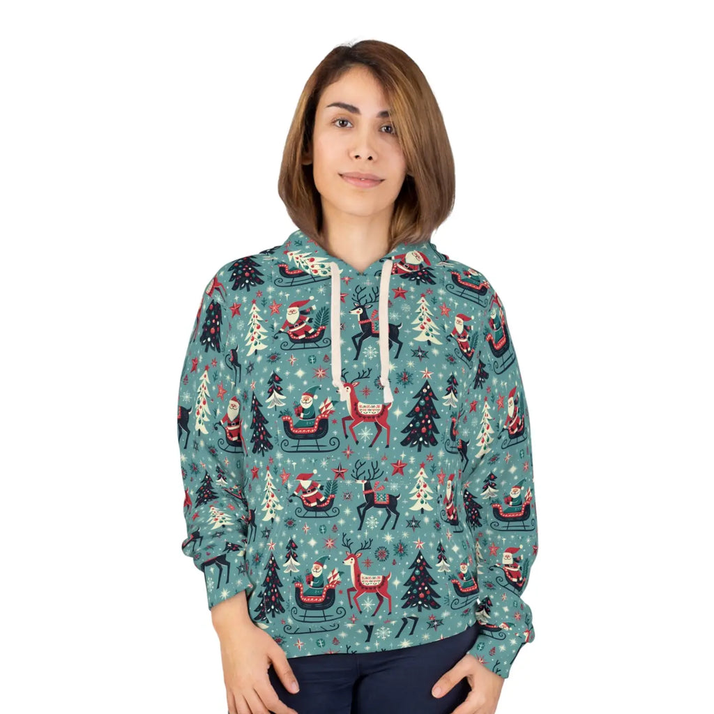 Festive Flair Unisex Pullover - Christmas Pattern Hoodie - DipaliZ