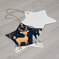Timeless Christmas Reindeer Ceramic Ornament - Holiday Decor - DipaliZ
