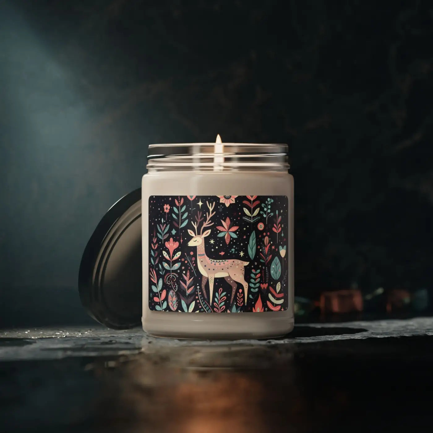 Christmas Reindeer Scented Soy Candle - Holiday Home Decor - DipaliZ