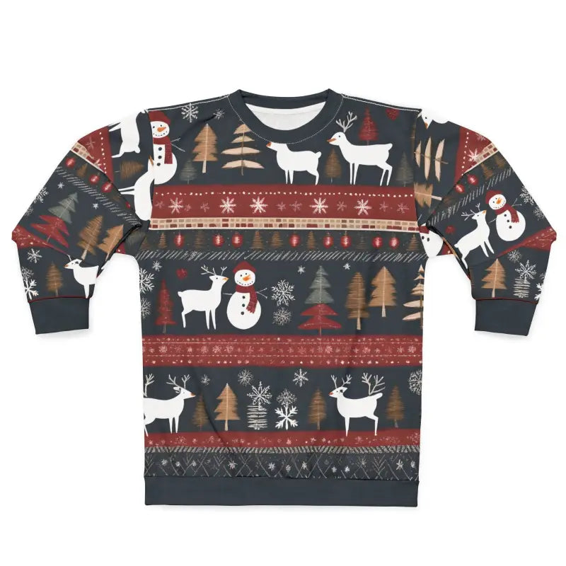 Christmas Reindeer Unisex Sweatshirt - Spruce Tree Holiday - DipaliZ