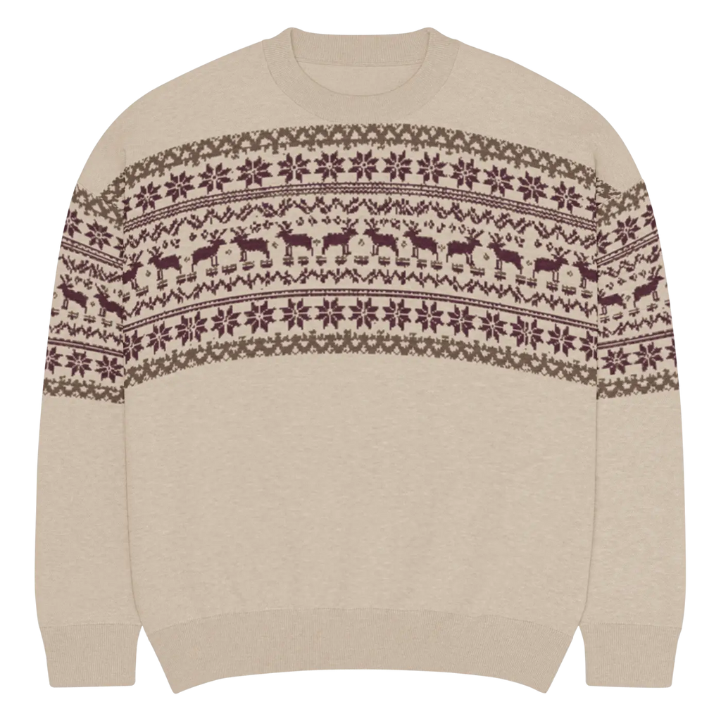 Knitted Crew Neck Sweater - Cozy Holiday Relaxed Fit - DipaliZ